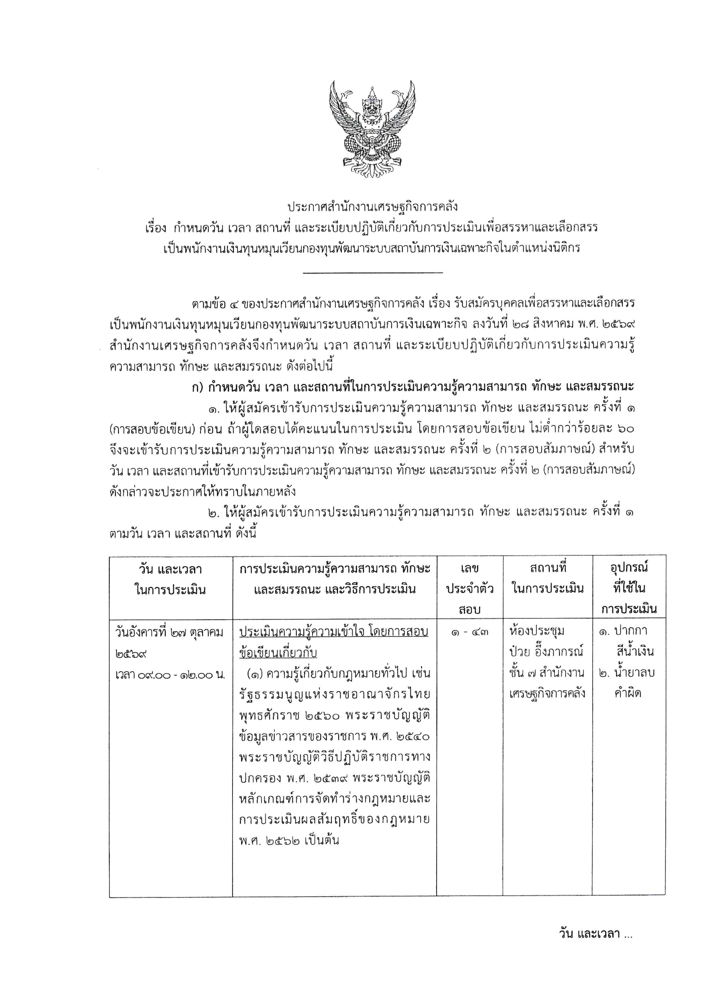 ประกาศกำหนดวัน-เวลา-สถานที่-และระเบียบปฏิบัติเกี่ยวกับการประเมินเพื่อสรรหาและเลือกสรรเป็นพนักงานเงินทุนหมุนเวียนกองทุนพัฒนาระบบสถาบันการเงินเฉพาะกิจในตำแหน่งนิติกร.jpg