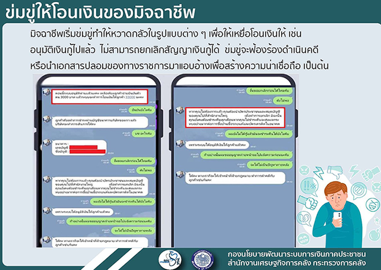 ข่มขู่ให้โอนเงิน